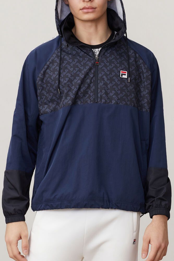 Fila Jacket Mens Navy - Milano 1/2 Zip Track - Philippines 9748201-EU